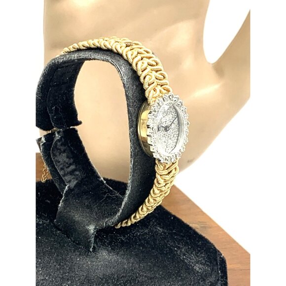 Jules Jurgensen Women's Watch Vintage Cocktail 14k Gold Diamond Swiss Quartz - Picture 15 of 15